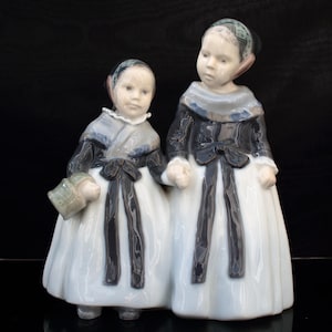Royal Copenhagen Figurine 1316 Two Amager Girls by Lotte Benter, Denmark