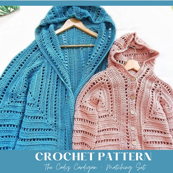 Matching Set Cadiz Cardigan Crochet Pattern PDF