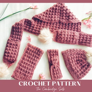 BUNDLE 4 PATTERNS - Die enger häkeln Winter Accessoires Set PDF Patterns