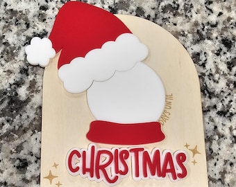 Christmas Countdown Sign | Dry Erase Holiday Decor | Kids Christmas Countdown |Santa Sign | Wood & Acrylic Christmas Decoration | Gift