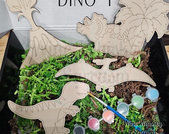 DIY Wooden Dinosaur Paint Kit - Kids Paint Kit