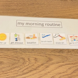 Morning routine picture cards and reusable chart ideal for children with autism/asd/special needs