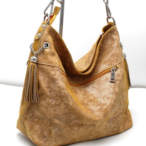 Italian Leather Shoulder Bag: Handmade Women&#39;s Tote Handbag