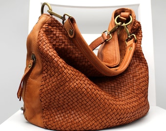 Woven Leather Bag Soft Handbag Women Bag