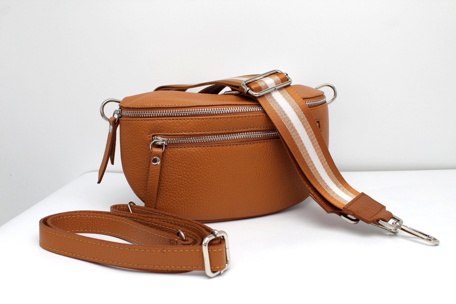 Leather Sling Bag Waist Bag Leather Pouch Bag Women Italy Etsy