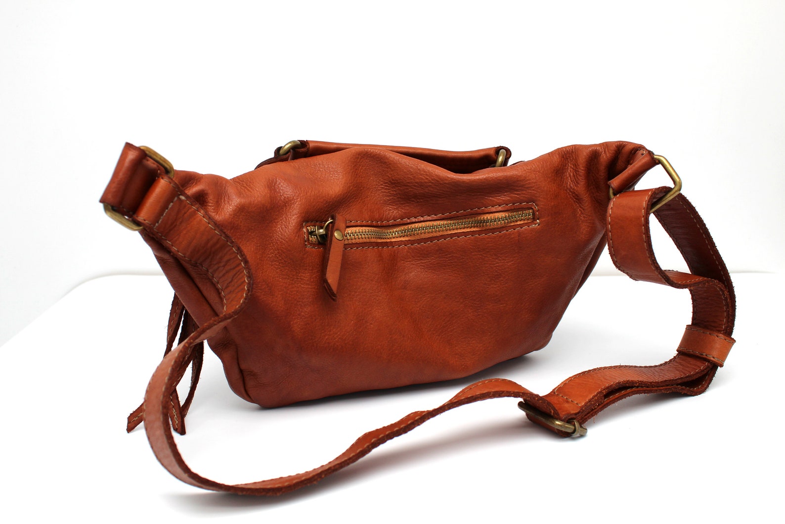 Sling Bag Leather Pouch Bag Fanny Pack in Soft Leather Waist Etsy