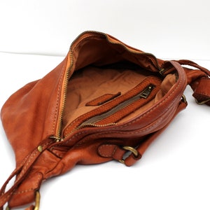 Sling Bag Leather Pouch bag fanny pack in Soft Leather Waist Bag Made in Italy image 7