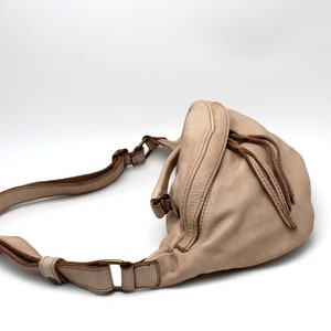 Sling Bag Leather Pouch bag fanny pack in Soft Leather Waist Bag Made in Italy image 7