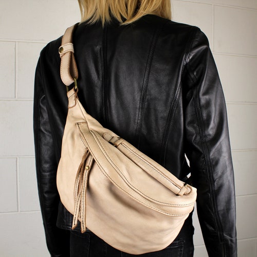 Sling Bag Leather Pouch Bag Fanny Pack in Soft Leather Waist Etsy