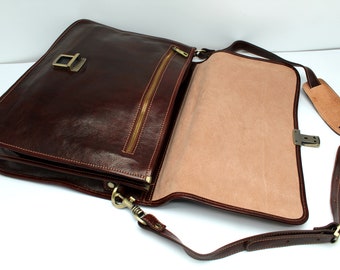 Briefcase in Leather Made in Italy Man Leather Bag