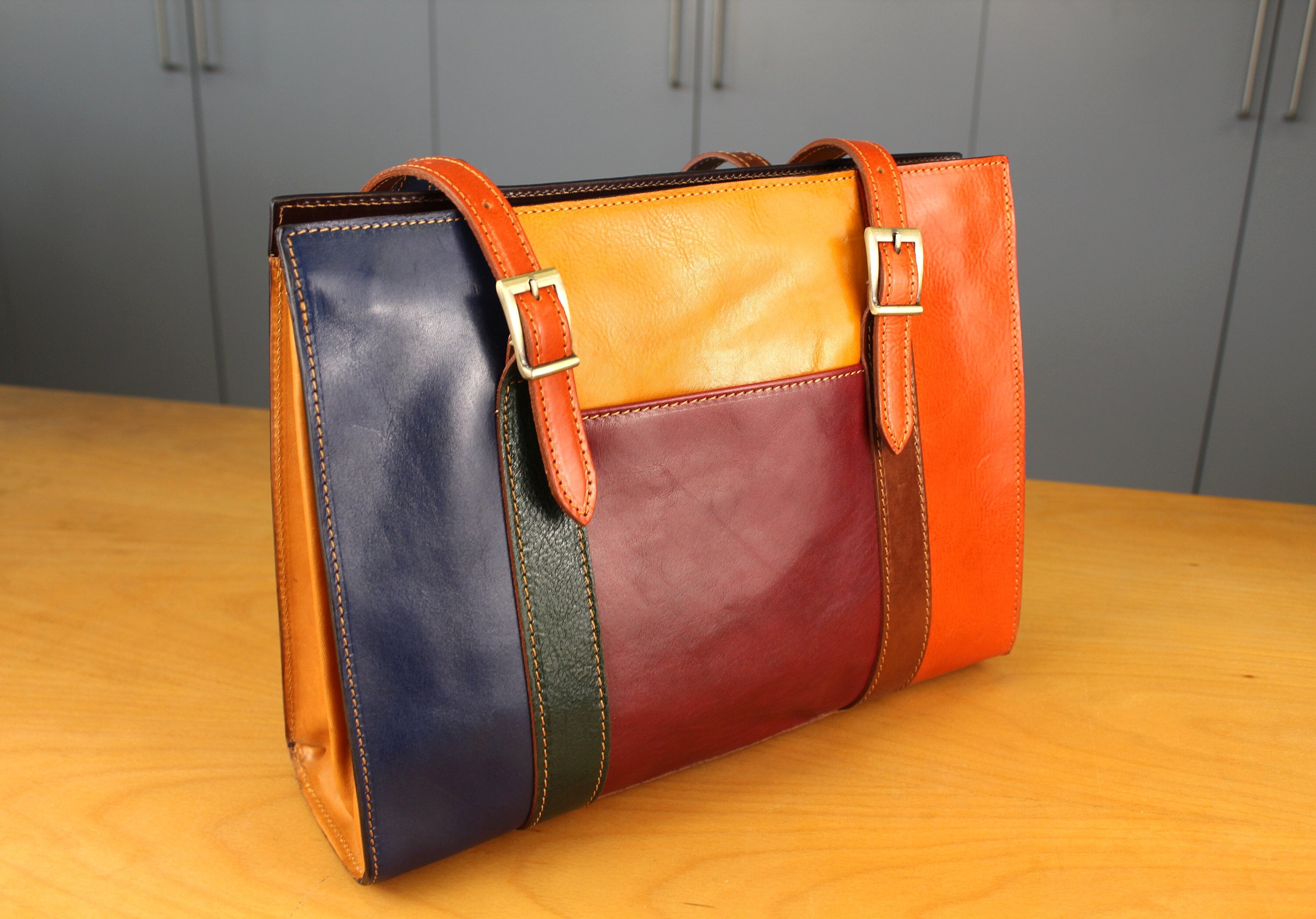 Leather Bag Women Cowhide Leather Handbag Colored Purse Made in Italy Etsy