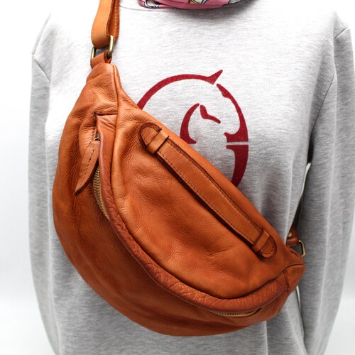 Sling Bag Leather Pouch Bag Fanny Pack in Soft Leather Waist Etsy