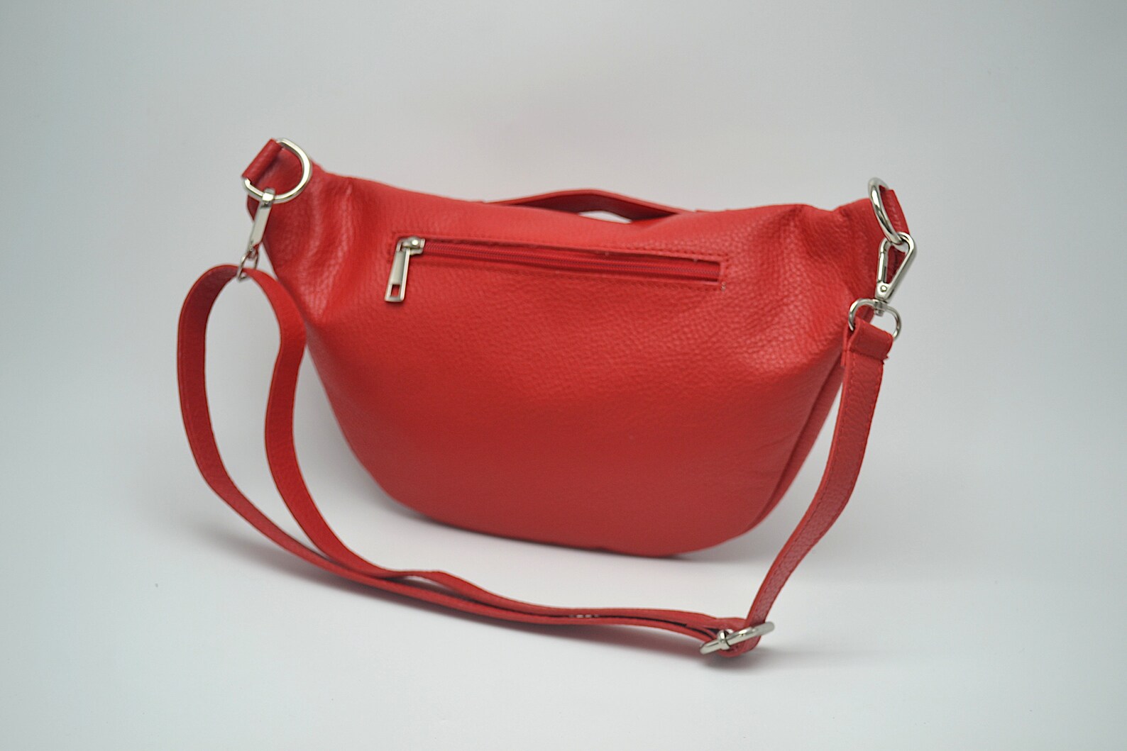 Leather Sling Bag Waist Bag Leather Pouch Bag Italy Fanny Pack Etsy