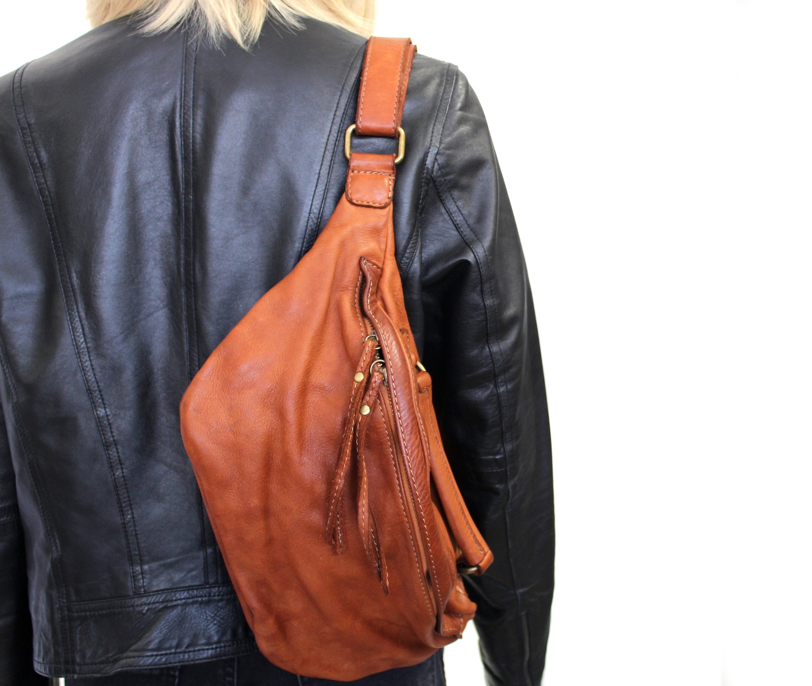 Sling Bag Leather Pouch Bag Fanny Pack in Soft Leather Waist Etsy