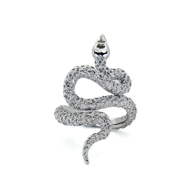 Diamond Encrusted Snake Statement Ring