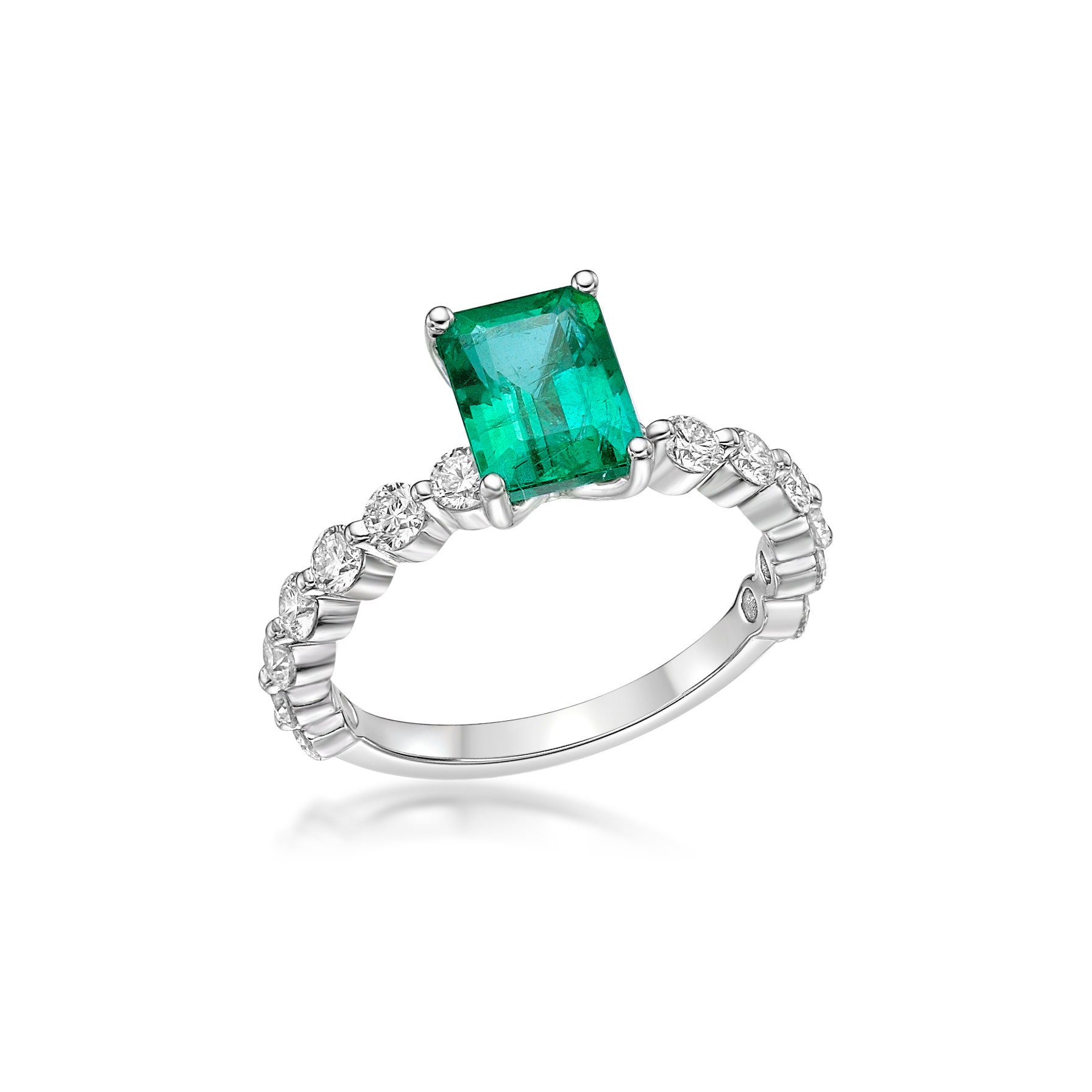 Low Cost Luxury 14K 0.10ct Diamond Emerald Ring 52165 | Trinity Diamonds  Inc. | Tucson, AZ