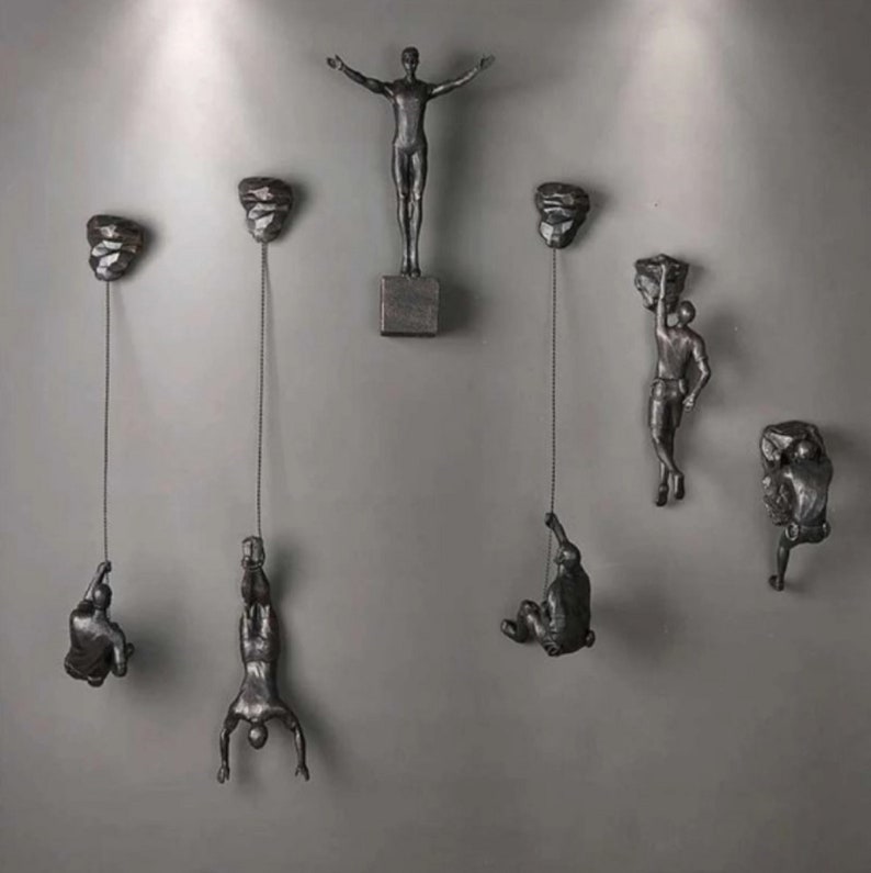 Large X6 Climbing Man Wall Sculpture Climbing Adventurer Etsy UK