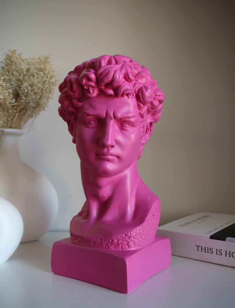 David Bust Statue 13 Inches 33 Cm Gold Bust Sculpture Etsy
