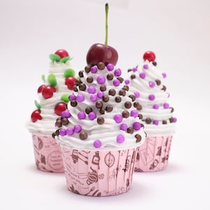 Fake Cupcakes for Pastry Shop Display , Set of 3