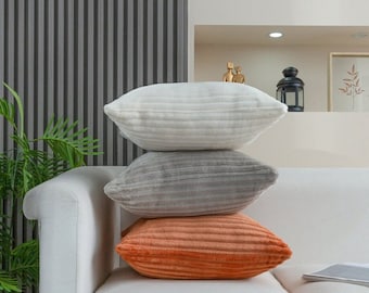 Striped Flannel Cushion Covers (50cm x 50cm) - Set of 2