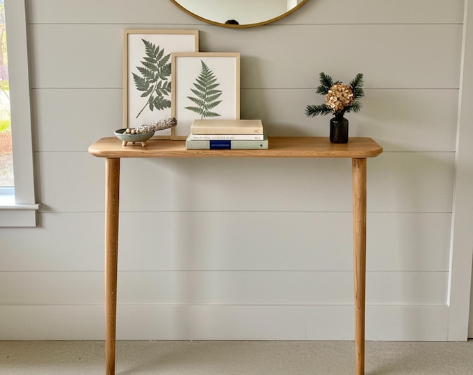 Featured listing image: Handcrafted oak board – Minimalist wall console made of solid wood