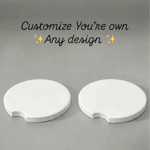 Custom Photo Car Coasters Set of 2 | Personalized Cup Holder Insert (Neoprene or Ceramic)