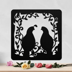 Quail Art, Metal Quail Family, California Quail, Quail Wall Art, First Anniversary Gift, Gift for Couple, Birthday Gift, Gift for Her Him