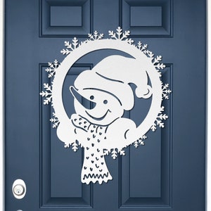 Snowman Wreath, Winter Wreath, Snowflake Wreath, Christmas Wreath for Front Door, Christmas Snowman, Snowman Wreath Sign, Winter Door Hanger