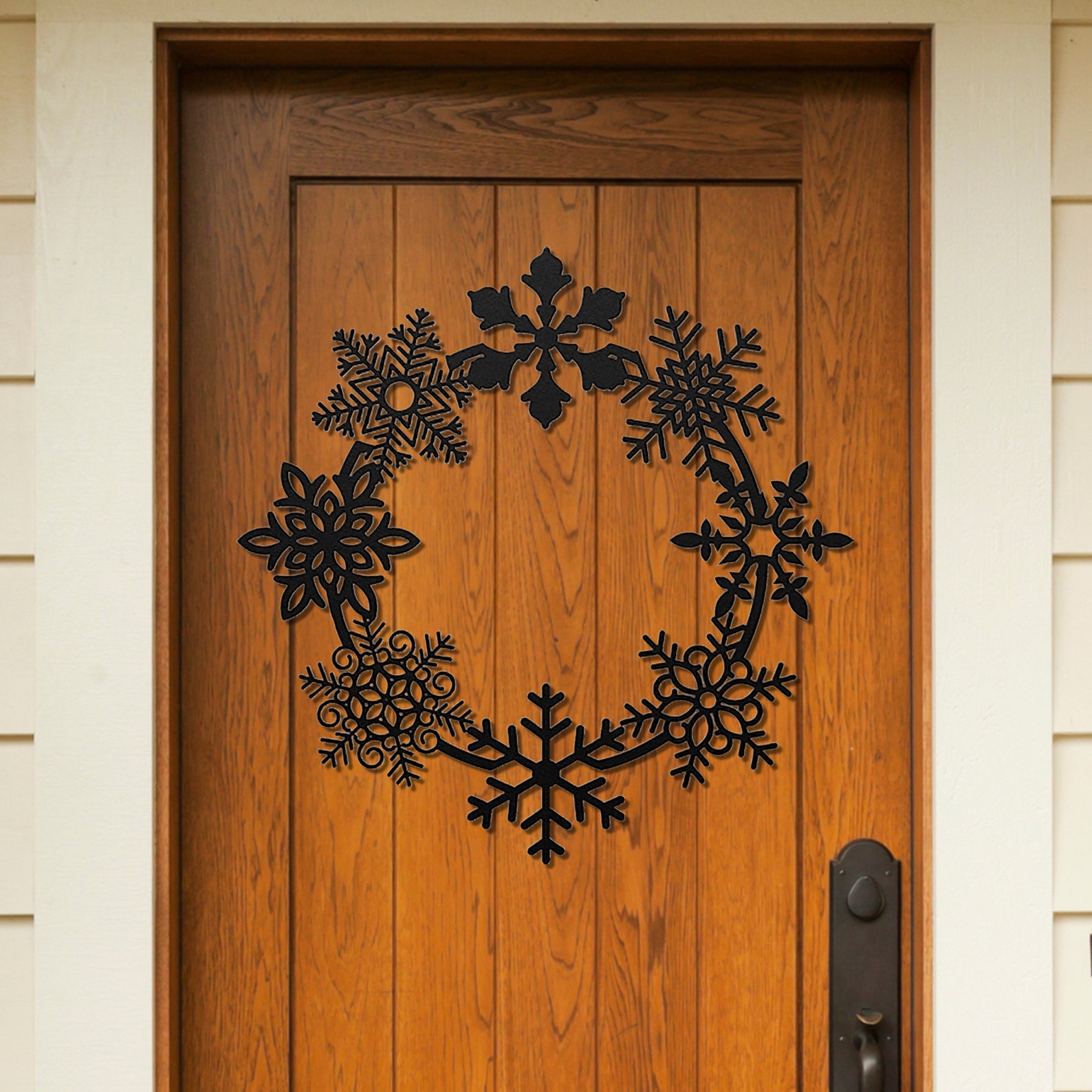Snowflake Wreath, Winter Wreath Not Christmas, White Christmas Wreath Large Elegant Flat