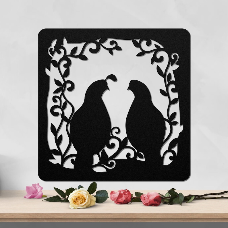 Quail Art Metal Quail Family California Quail Quail Wall Etsy