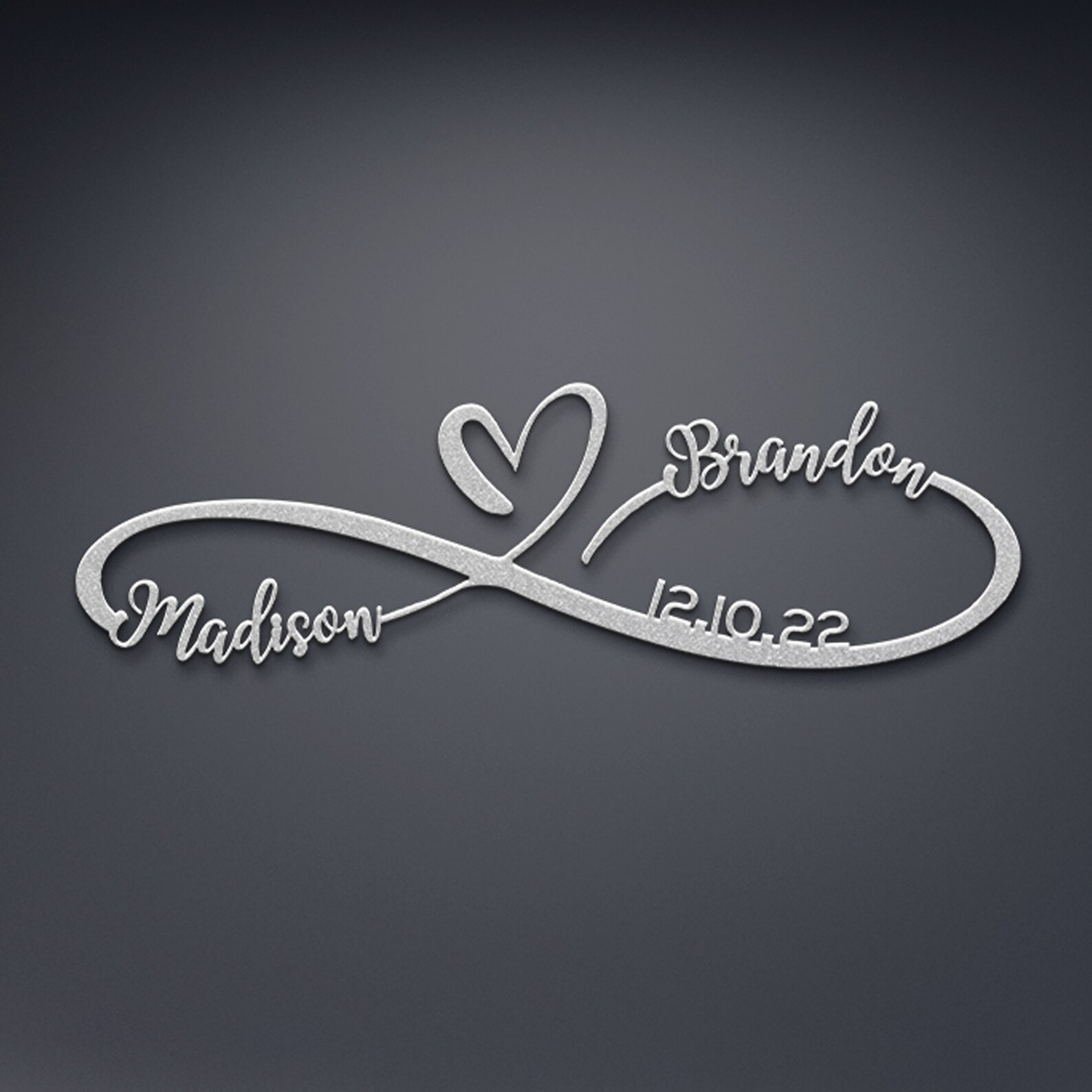 Personalized Infinity Heart Metal Wall Art Infinity Heart Etsy
