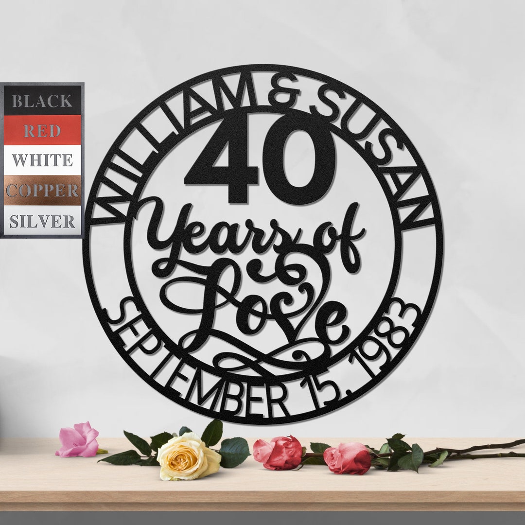 Personalized 40th Anniversary Gift for Parents 40th Wedding Etsy