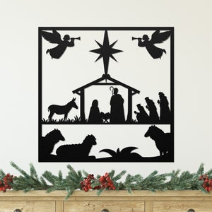 Nativity Scene, Outdoor Nativity Set, Nativity Sign, Christmas Nativity, Nativity Silhouette,Metal Nativity Scene,Christmas Outdoor Nativity