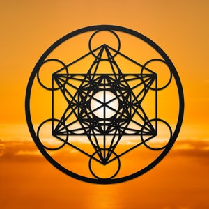 Metatron Cube Metal Wall Art, Sacred Geometry Metal Wall Art, Metatrons Cube Wall Sculpture, Housewarming Gift, Yoga Meditation Studio Decor
