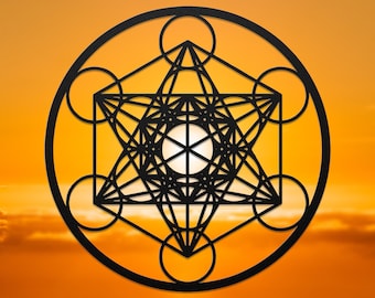 Metatron Cube Metal Wall Art, Sacred Geometry Metal Wall Art, Metatrons Cube Wall Sculpture, Housewarming Gift, Yoga Meditation Studio Decor