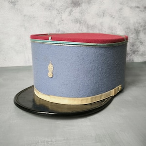 Vintage French military cap, student kepi Ecole Nationale des Sous-Officiers d'Active ENSOA, French military uniforms, collectors item