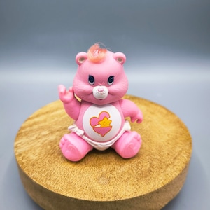 Vintage figurine Care Bear, Bisounours, collectible toy 80s, collectible Kenner bear, pink bear, very good condition