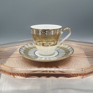 Vintage fine porcelain cup, collectible coffee cup with saucer, intricate pattern, German porcelain, Bavaria, gift beautiful coffee cup