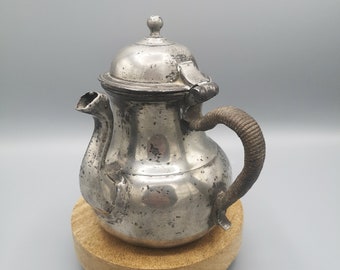 Vintage Kessel, antiker Zinnkessel Anfang des 18.Jahrhunderts, schlichter Zinnkessel aus dieser Epoche, Sammlergeschenk, Museumsstück