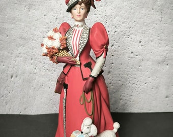 Prix Mme Albee 1997 Avon PC, figurine de collection d'une femme avec un caniche, figurine Avon vintage des années 90, décoration d'étagère, collection de cadeaux