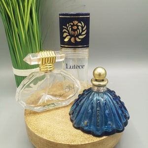 Vintage perfume bottles, chic set of three bottles, French vintage bottles for room decoration, collectible perfume bottles, luxury perfume