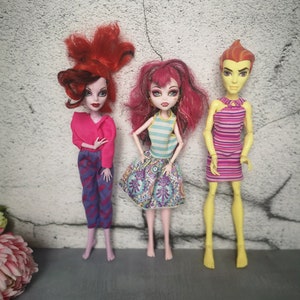 poupées Monster High vintage, Heath Burns, 13 vœux de Draculaura, poupées Operetta, collection Monster High, bon état