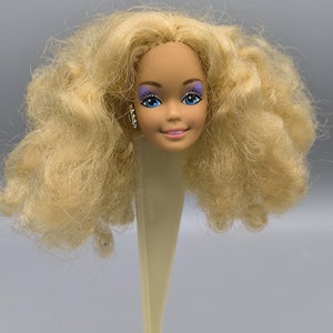 Vintage Barbie en The Rockers-hoofd jaren 1986, Barbie-hoofd voor OOAK, verzamelpop Mattel jaren 80, vintage Barbie-reproductie