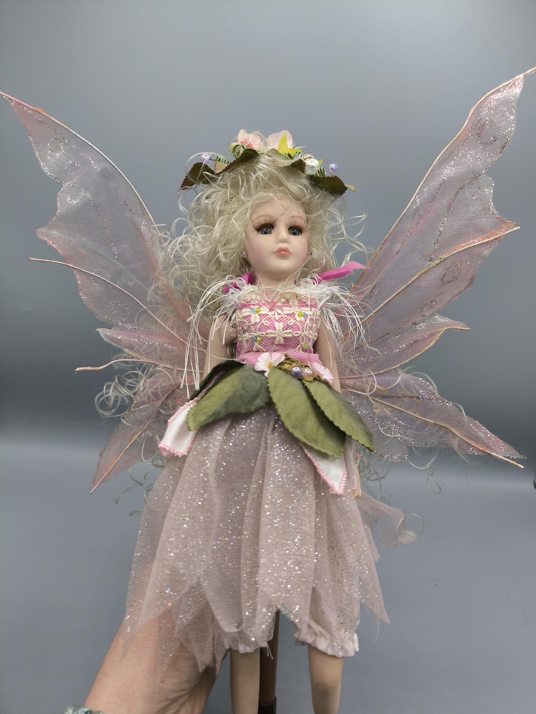 RESERVED for S/vintage Porcelain Elf Doll, Forest Fairy Doll