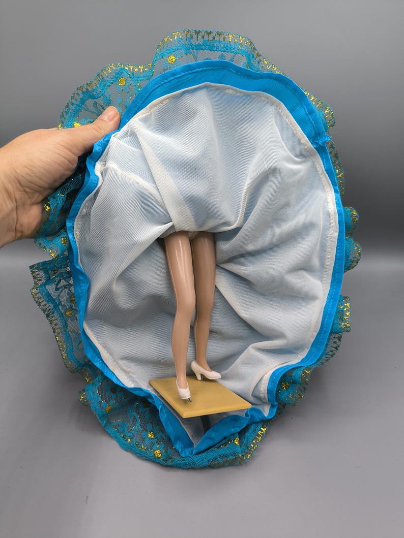 Vintage Marin Chiclana Doll in Light Blue Dress With Gold Pattern