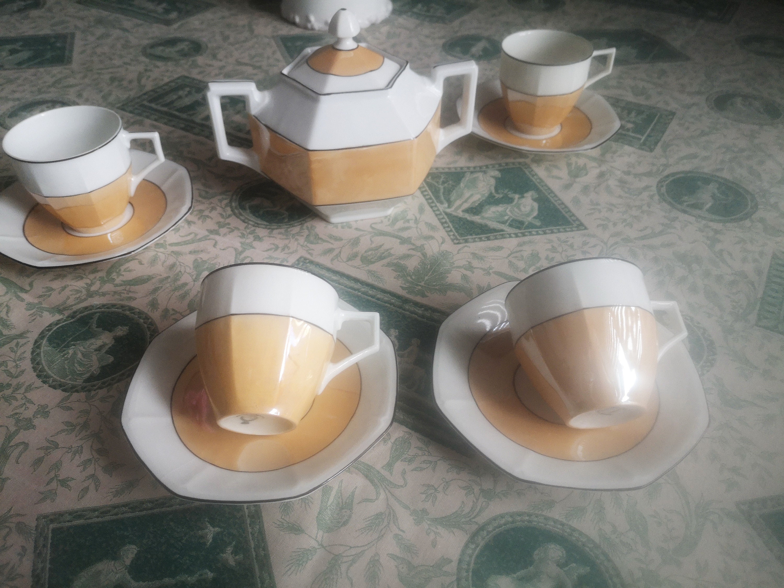 Vintage Art Deco Coffee Service Union K Czechoslovakia, 1930s