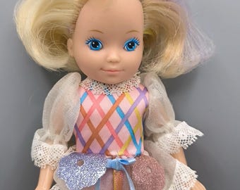 Figurine Lady Lovely Locks - Curly Chaton Mattel 1988 - Violet - Vintage TCFC