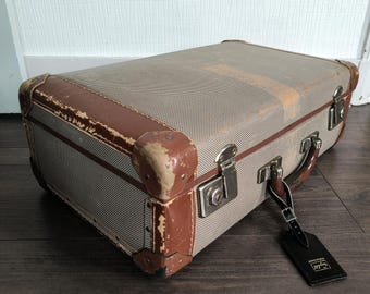 1940年代 レトロ ビンテージ アンティークレザー製 トランク スーツケース 1940年代 レトロ ビンテージ アンティークレザー製 トランク スーツ