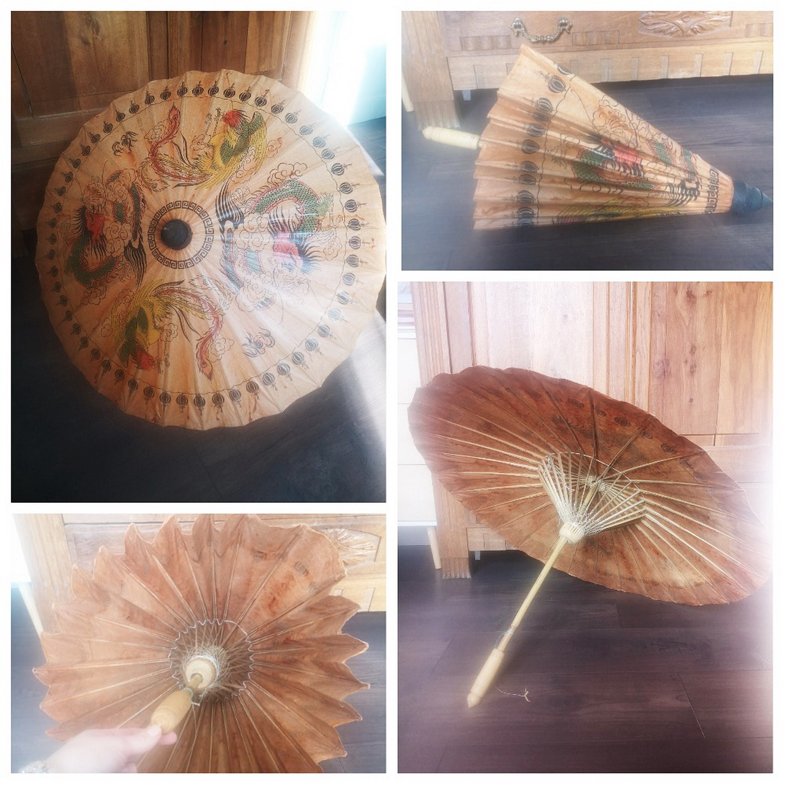 ombrellino giapponese + Ombrello in Carta oleata Fatto a Mano di Piccole  Dimensioni Arte Cinese Ombrello da Ballo Classico Plum Blossom : :  Moda