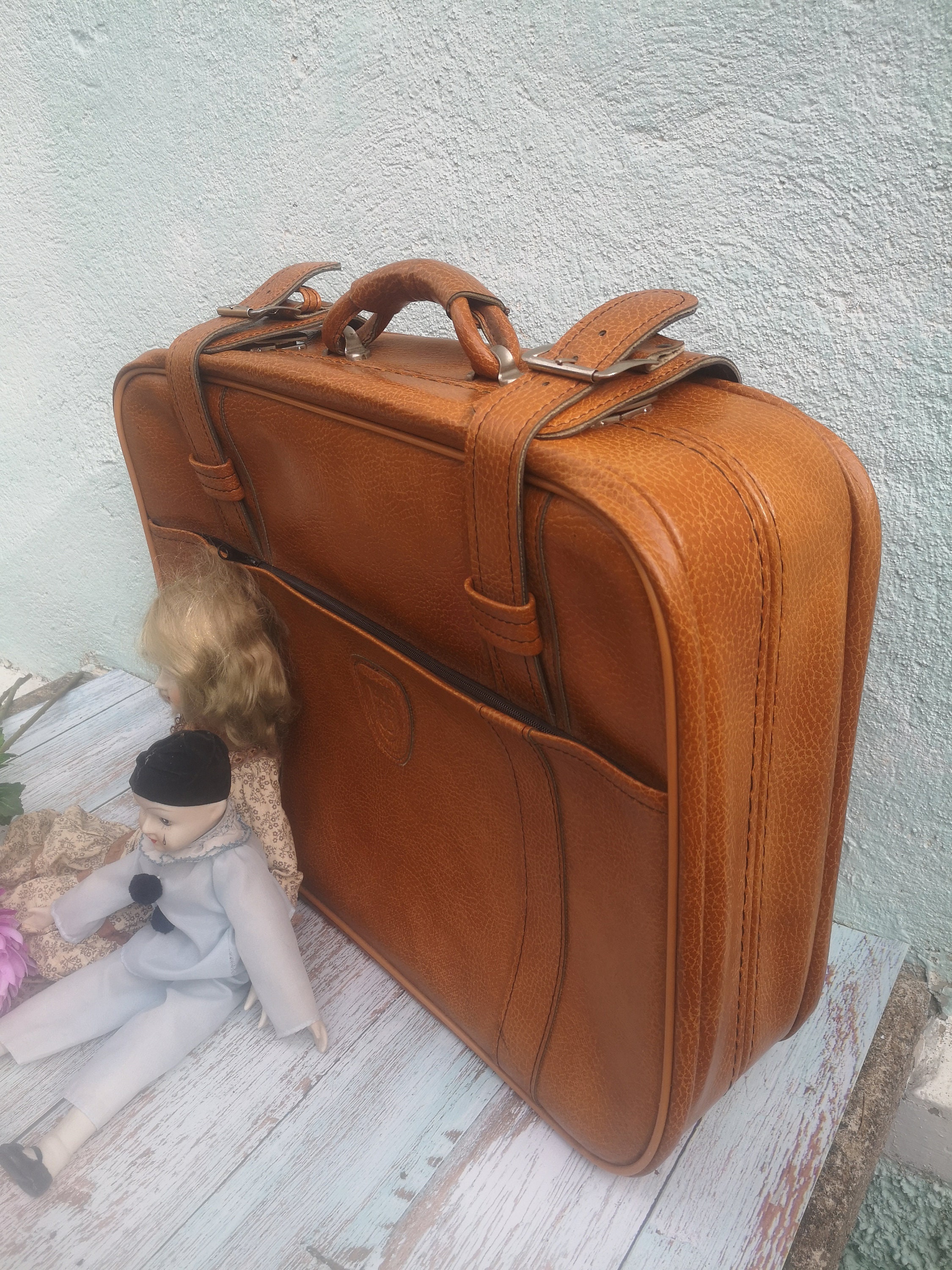 Mallette Vintage En Cuir – Années 70 – Fabriquée En France – Neuve Avec étiquettes – Organisateur